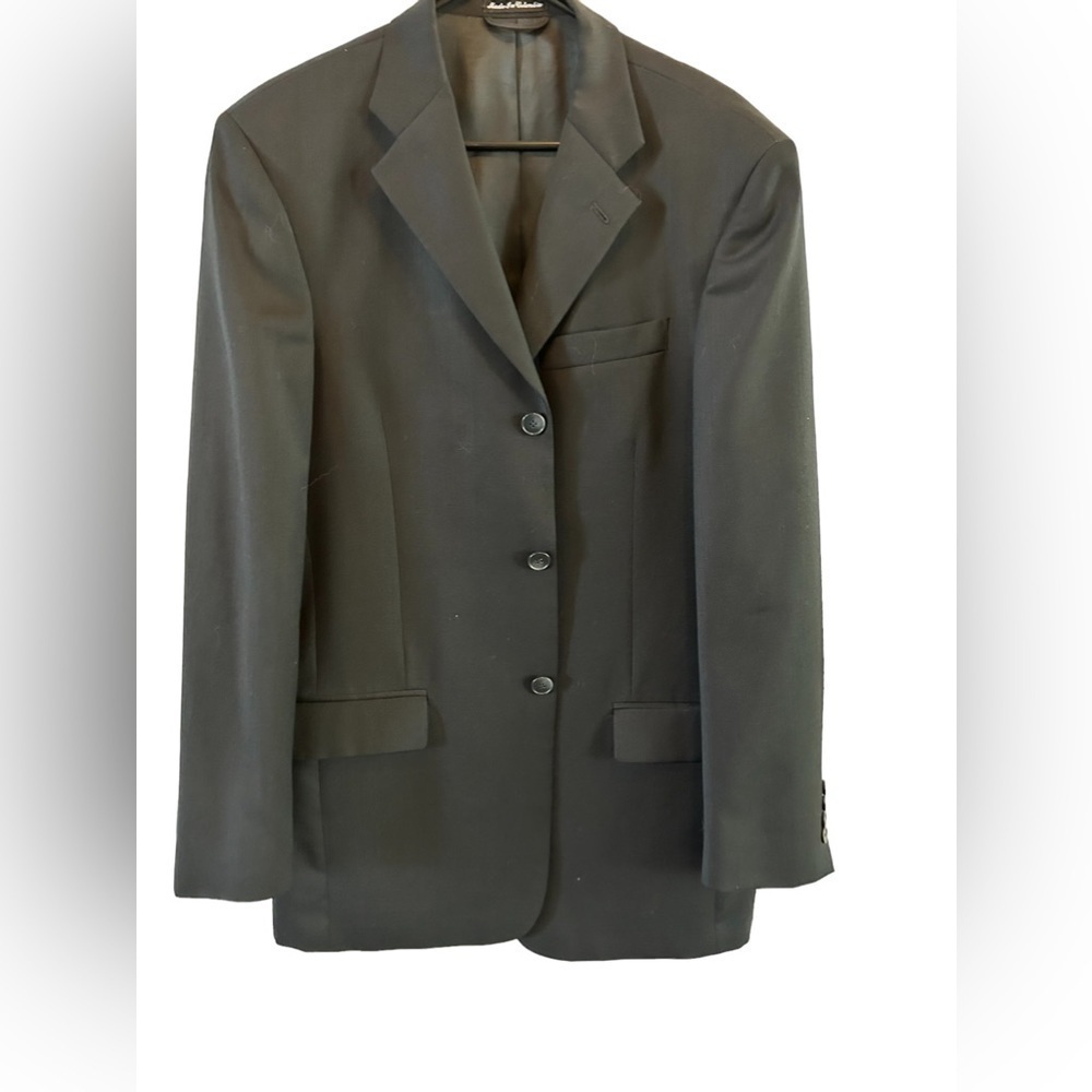 Pierre Cardin Men  Suit Blazer Three Button‎ black Size 40L - Picture 2 of 11